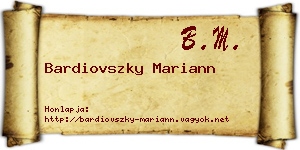 Bardiovszky Mariann névjegykártya
